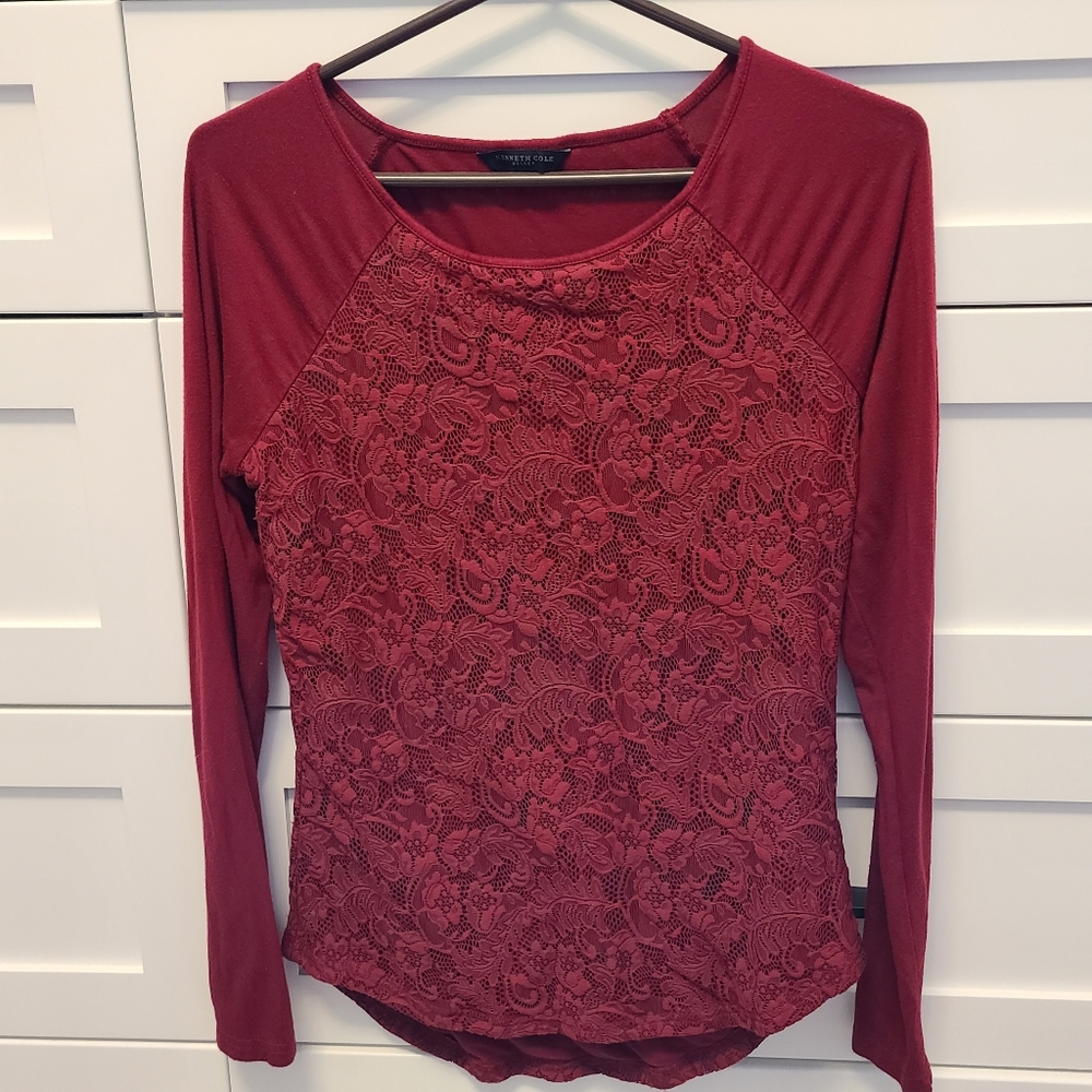 Kenneth Cole lace blouse/ size S